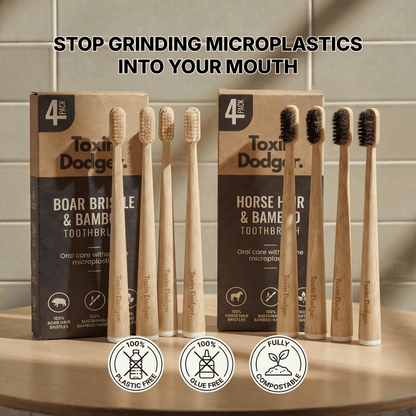 Boar Bristle Toothbrush (4 Pack)
