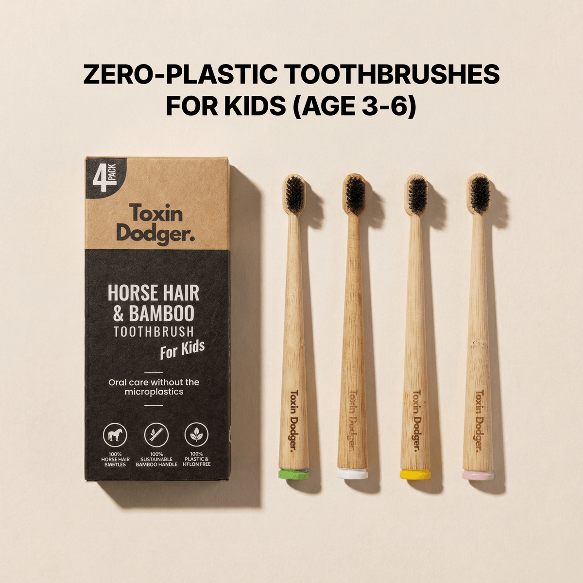 Boar Bristle Toothbrush (4 Pack)