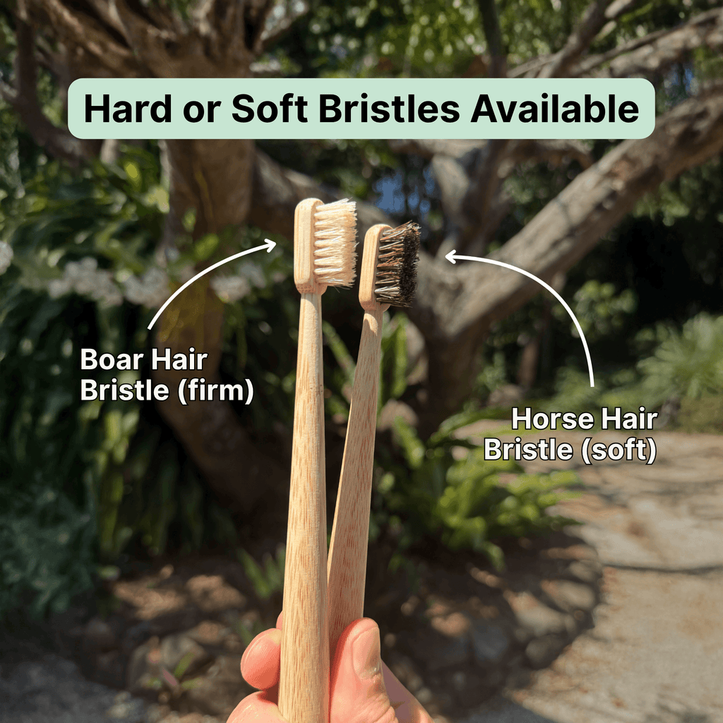 Boar Bristle Toothbrush (4 Pack) - boar or horse hair and bamboo