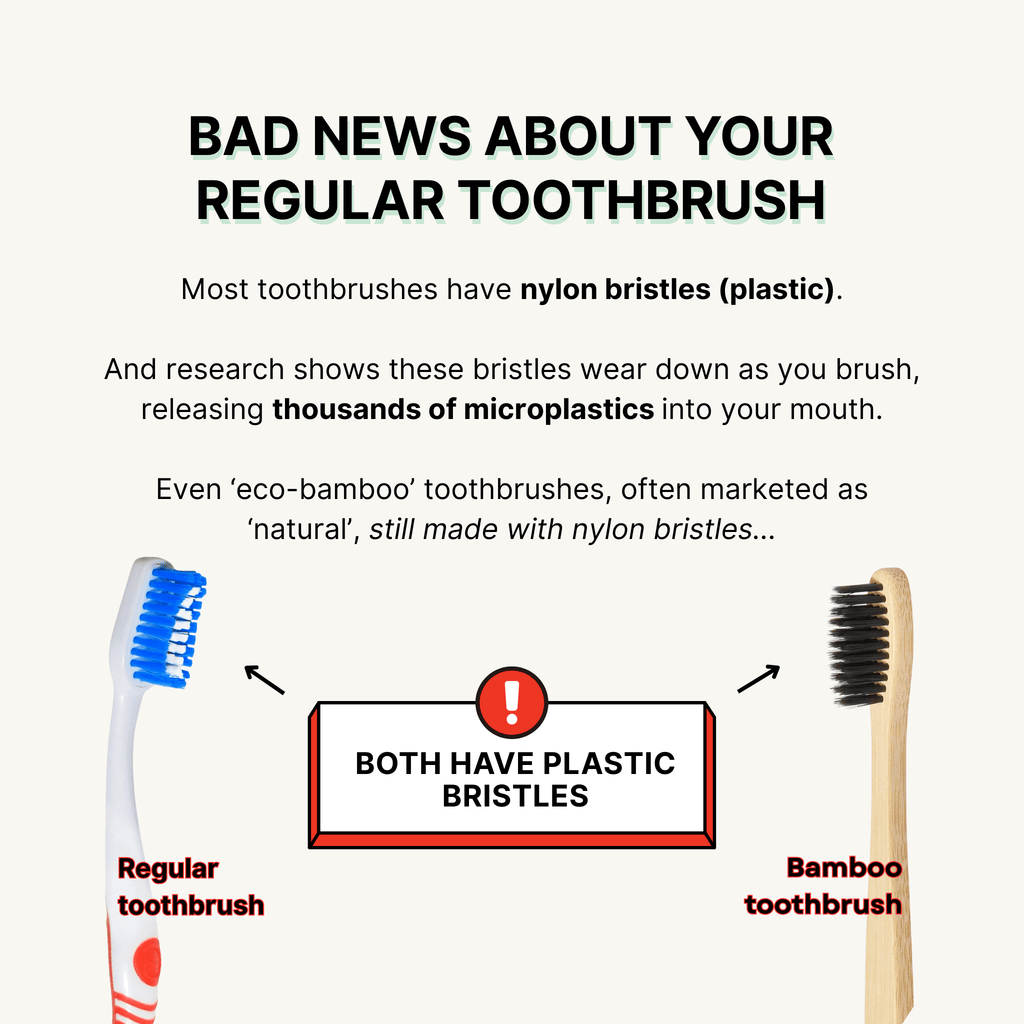 Boar Bristle Toothbrush (4 Pack) - boar or horse hair and bamboo