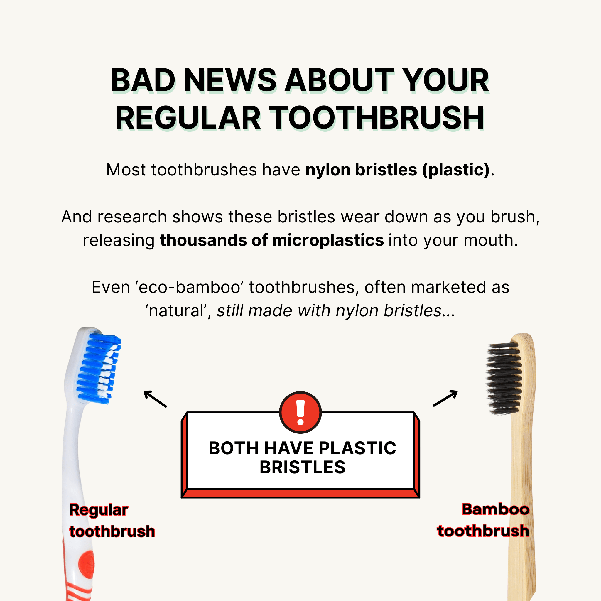 Boar Bristle Toothbrush (4 Pack) - boar or horse hair and bamboo